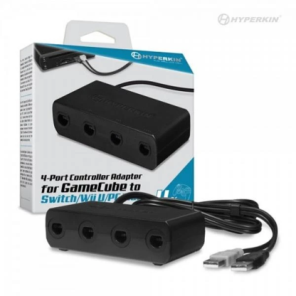 NINTENDO WiiU NS Gamecube 4 Port Controller Adapter For Wii And WiiU (3rd) NEW Hyperkin