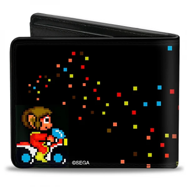Gamer Wallet - SEGA - Bifold - Alex Kidd - Pixelated Standing And Motorbike Pose - NEW - Image 2