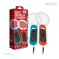 NS Tennis Racket Controller Attachments - Set Of 2 - For Joycon Controllers (3rd) Hyperkin Armor 3 - NEW