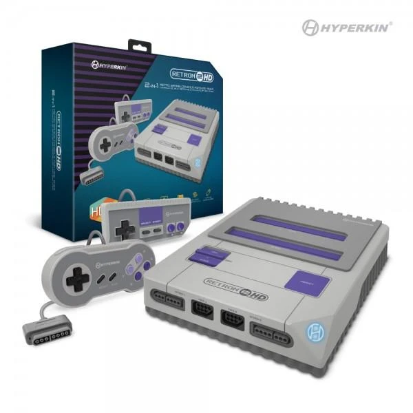 NINTENDO NES SNES - RetroN 2 HD - Hyperkin - 2 In 1 System HW (3rd) Hyperkin With HDMI Output - NEW - Gray