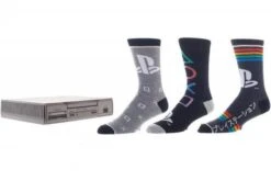 Apparel Gamer Gear - Playstation - Sony Playstation Logo Socks - 3 Pack In PS1 Box - CREW Socks