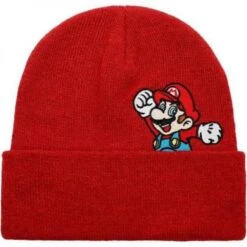 Gamer Hat - Nintendo Beanie Hat - Peekaboo Mario - Red