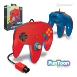 N64 Controller (3rd) Captain Premium Controller For N64 - Hyperkin - FunToon - Hero Edition - RED Front And BLUE Back - NEW
