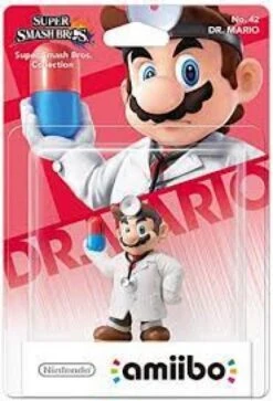 NINTENDO Amiibo - Gold Smash Base - Dr Mario - Dr Mario - The Famous Red Plumber Dressed Like A Doctor - NEW