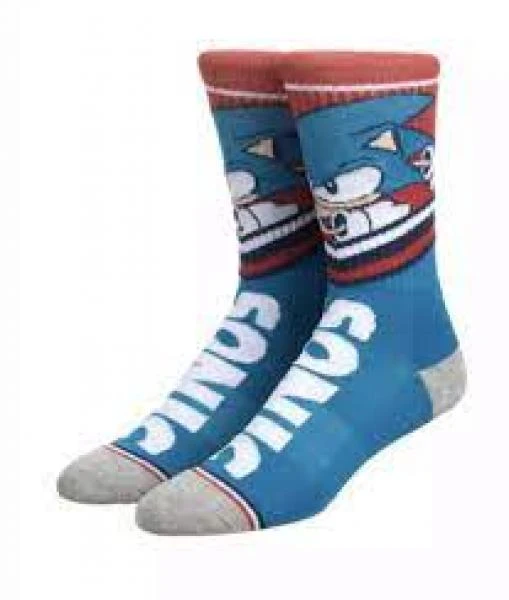 Apparel Gamer Gear - Sega - Sonic The Hedgehog - CREW Socks - Red White And Blue - NEW 1 Apparel Gamer Gear - Sega - Sonic The Hedgehog - CREW Socks - Red White And Blue - NEW