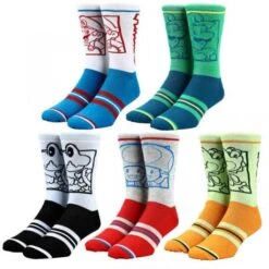 Apparel Gamer Gear - Nintendo - Super Mario - Character Color - CREW Socks - 5 Pack
