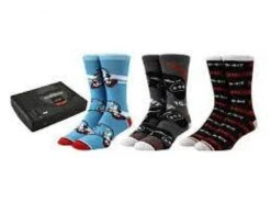 Apparel Gamer Gear - SEGA Genesis - Sega Logo Socks - 3 Pack In Sega Genesis Console Box - CREW Socks