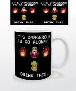 Z Novelty Mug - 11oz - Nintendo - Zelda - Dangerous To Go Alone - NEW