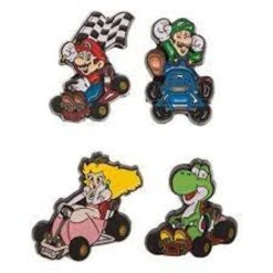 Gamer Pin / Button - Nintendo - Super Mario Kart - 4 Pack Mini Lapel Pins - NEW