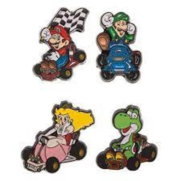 Gamer Pin / Button - Nintendo - Super Mario Kart - 4 Pack Mini Lapel Pins - NEW 1 Gamer Pin / Button - Nintendo - Super Mario Kart - 4 Pack Mini Lapel Pins - NEW