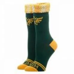 Apparel Gamer Gear - Nintendo - Zelda - Junior Crew - Socks With Yellow Sequins - GREEN And YELLOW