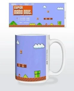 Z Novelty Mug - 15oz - Nintendo - Super Mario - Retro Title Screen - NEW