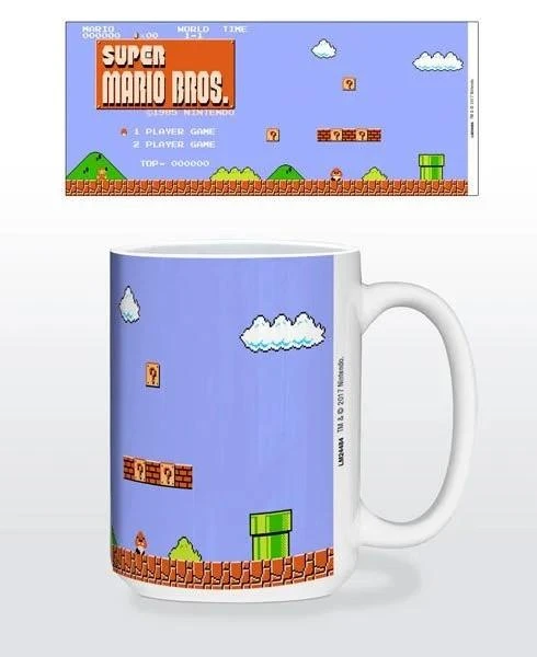 Z Novelty Mug - 15oz - Nintendo - Super Mario - Retro Title Screen - NEW 1 Z Novelty Mug - 15oz - Nintendo - Super Mario - Retro Title Screen - NEW