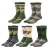 Apparel Gamer Gear - Nintendo - Zelda - Hyrule Crest Triforce - Pack Of 5 - CREW Socks - Green And Gray