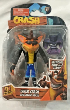 Gamer Toys - Action Figure - Crash Bandicoot - 4.5in Figure - Biker Crash With Akano Mask