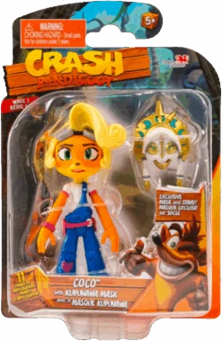 Gamer Toys - Action Figure - Crash Bandicoot - 4.5in Figure - Coco With Kupuna Mask