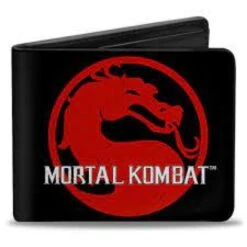 Gamer Wallet - Mortal Kombat - Dragon Title Logo - Red/Black - Bifold Wallet - NEW