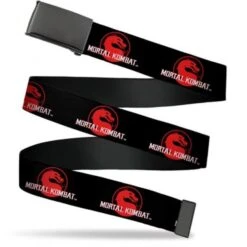 Apparel Belt - Mortal Kombat - Dragon Logo - Black / Red - Web Belt 1.5in - Black Metal Buckle - With Bottle Opener - NEW