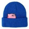 Gamer Hat - Nintendo - Kirby - Kirby Peekaboo Woven Knit - Beanie Hat - Blue