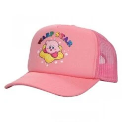 Gamer Hat - Nintendo - Kirby - Warp Star - Trucker Style With Mesh - Pink - NEW