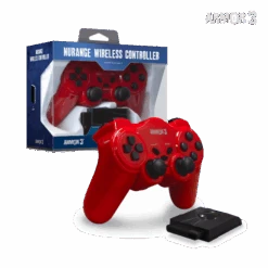 PLAYSTATION PS2 Wireless Controller (3rd) Armor3 NuRange - With Receiver - NEW - Red