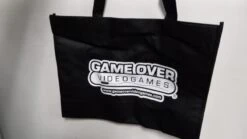 Gamer Bags - Reusable ECO Shopping Bags - GAME OVER - White Outlined Logo - 2023 - BLACK