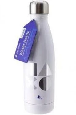 Gamer Gear - Water Bottle - Metal - SONY Playstation PS5 Icons - White - NEW