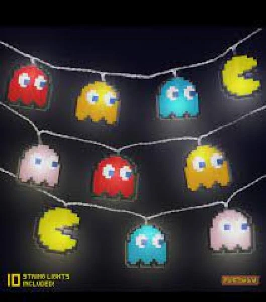 Gamer Gear - Room Decor - Pac Man - String Lights - NEW 1 Gamer Gear - Room Decor - Pac Man - String Lights - NEW