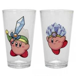 Gamer Gear - Drinkware - Glass - Nintendo - Kirby - Set Of 2 Glasses - 16oz - NEW