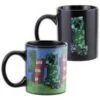Z Novelty Mug - 10oz - Minecraft - Creeper - HEAT CHANGE Mug - NEW