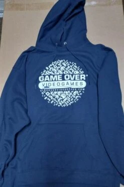Apparel Game Tshirt - LONG SLEEVE HOODIE - GAME OVER - Logo With Ball Of Controllers - 2024 - (Navy Blue) - ADULT - MEDIUM
