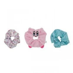 Gamer Hat - HAIR SCRUNCHIES - Nintendo - Kirby - 3D Plush - 3 Pack - NEW