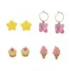 Apparel Gamer Gear - EARRINGS - Nintendo - Kirby - Junk Food - 4 Pack - NEW