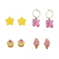 Apparel Gamer Gear - EARRINGS - Nintendo - Kirby - Junk Food - 4 Pack - NEW