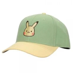 Gamer Hat - Nintendo - Pokemon - Pikachu - Chibi Embroidered Contrast - Light Green