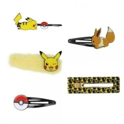 Gamer Hat - HAIR CLIPS - Nintendo - Pokemon - Pikachu - 5 Pack - Barrette Set - NEW